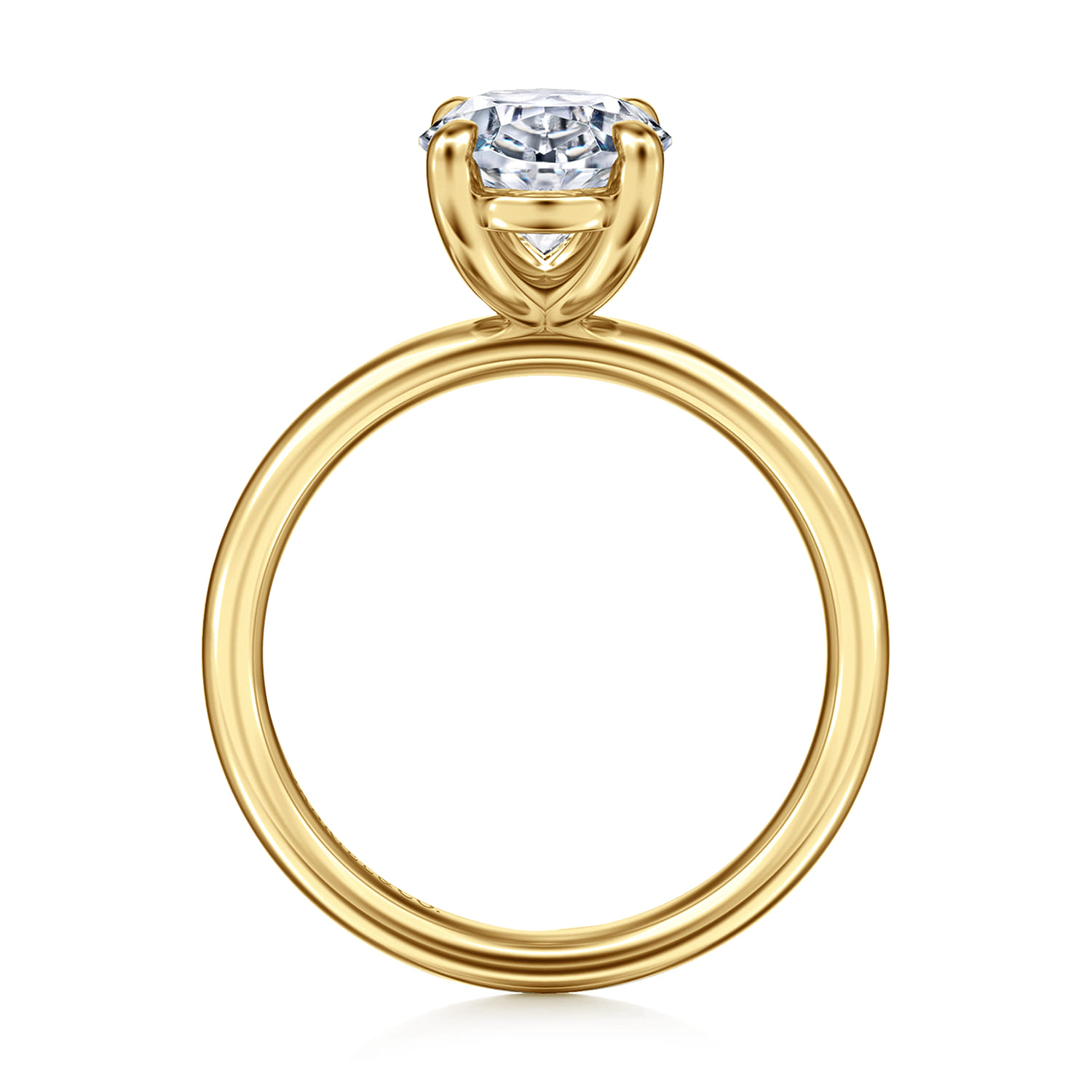 Unite - 14K Yellow Gold Oval Solitaire Diamond Engagement Ring - Shot 2