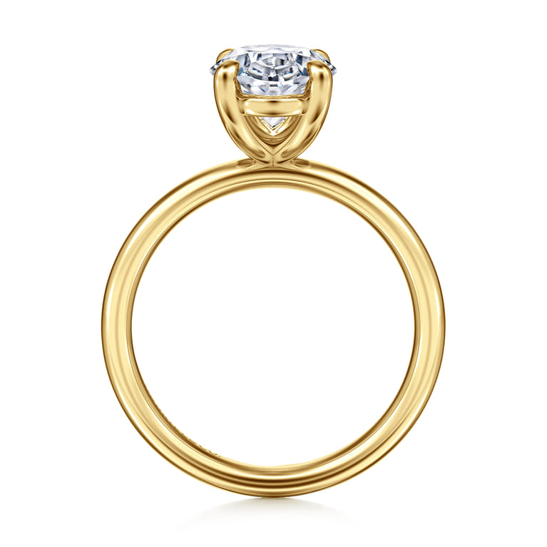 Unite - 14K Yellow Gold Oval Solitaire Diamond Engagement Ring - Shot 2