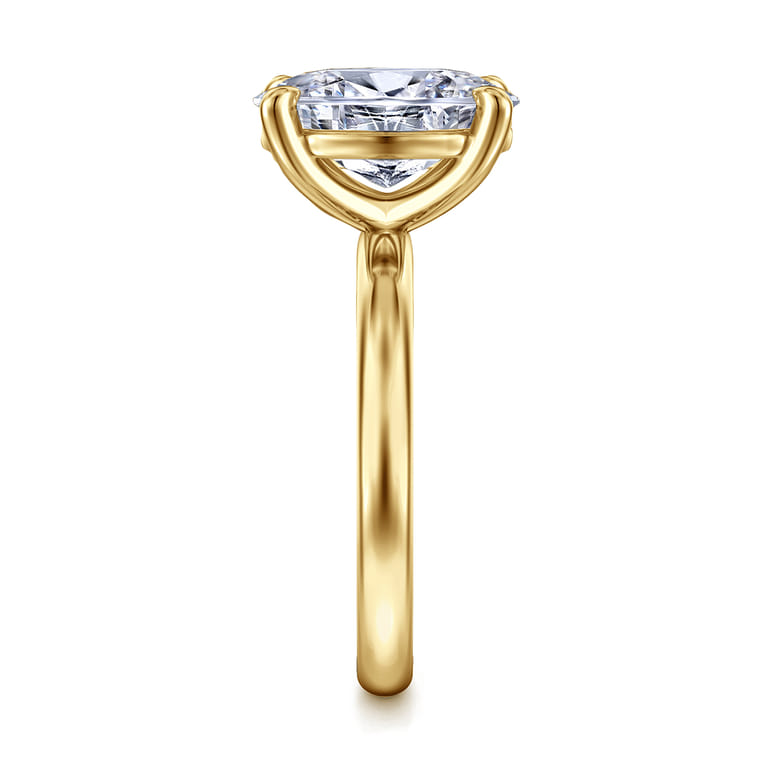 Unite - 14K Yellow Gold Oval Solitaire Diamond Engagement Ring - Shot 4