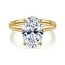 Unite - 14K Yellow Gold Oval Solitaire Diamond Engagement Ring