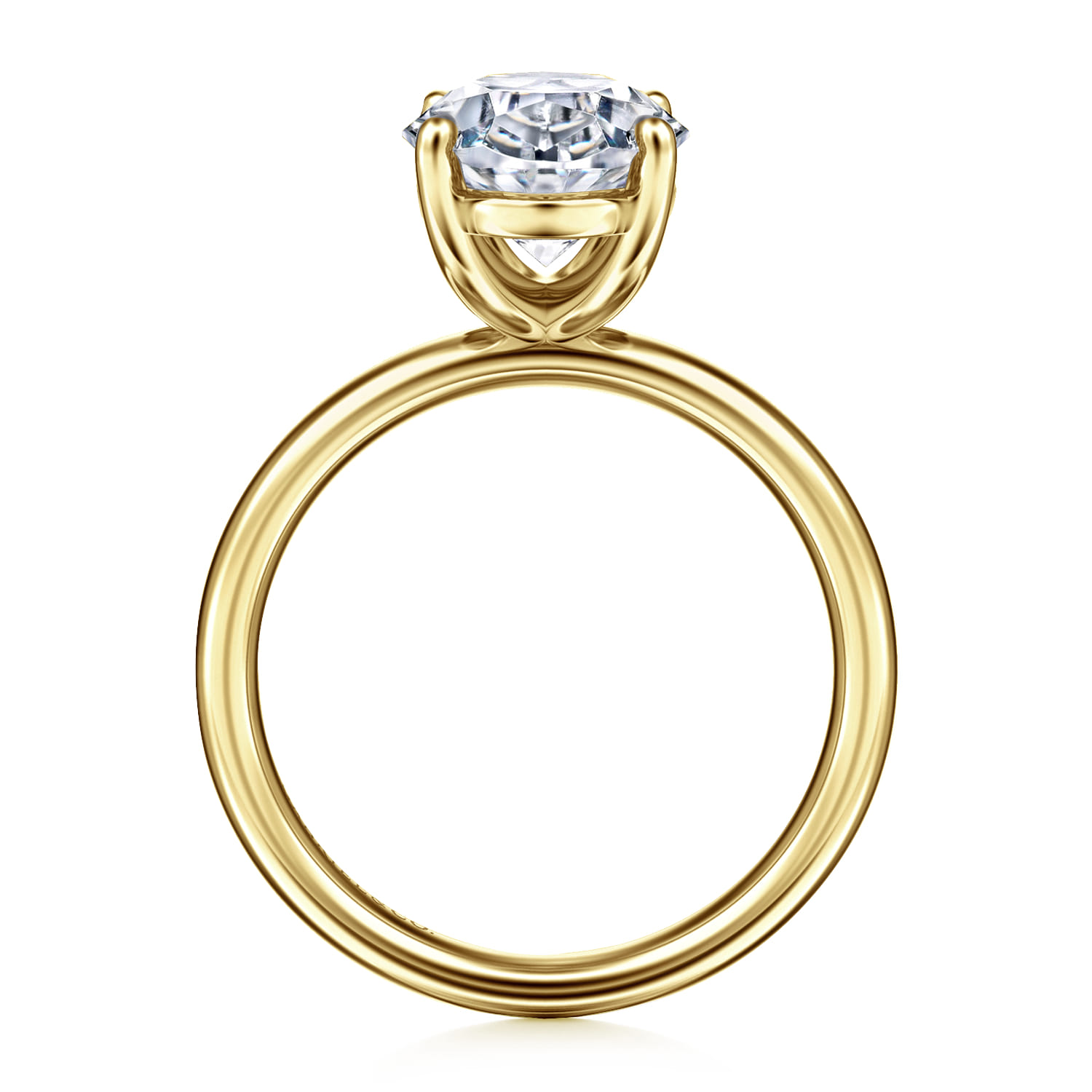 Unite - 14K Yellow Gold Oval Solitaire Diamond Engagement Ring - Shot 2
