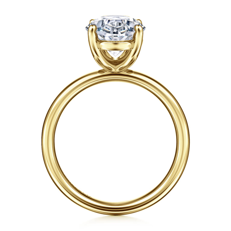 Unite - 14K Yellow Gold Oval Solitaire Diamond Engagement Ring - Shot 2