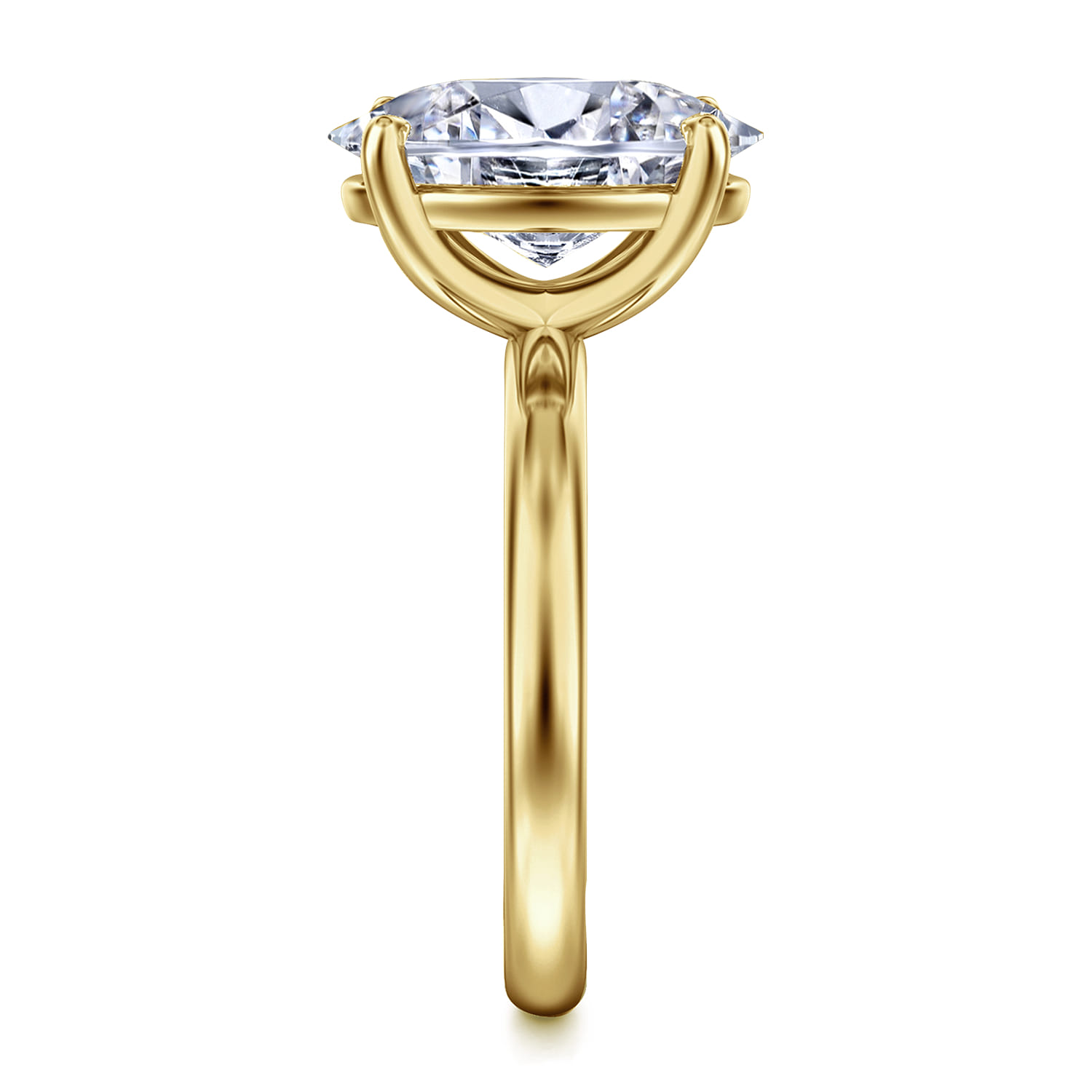 Unite - 14K Yellow Gold Oval Solitaire Diamond Engagement Ring - Shot 5