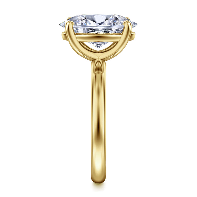 Unite - 14K Yellow Gold Oval Solitaire Diamond Engagement Ring - Shot 5