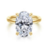 Unite - 14K Yellow Gold Oval Solitaire Diamond Engagement Ring