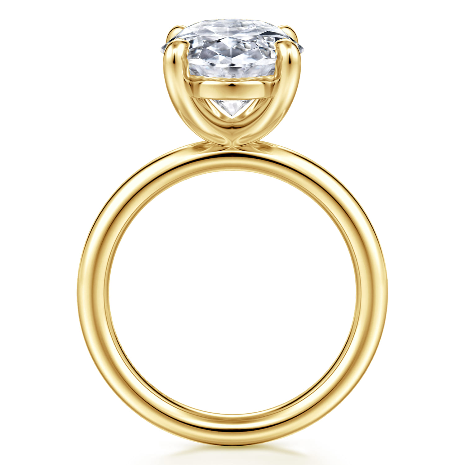 Unite - 14K Yellow Gold Oval Solitaire Diamond Engagement Ring - Shot 2