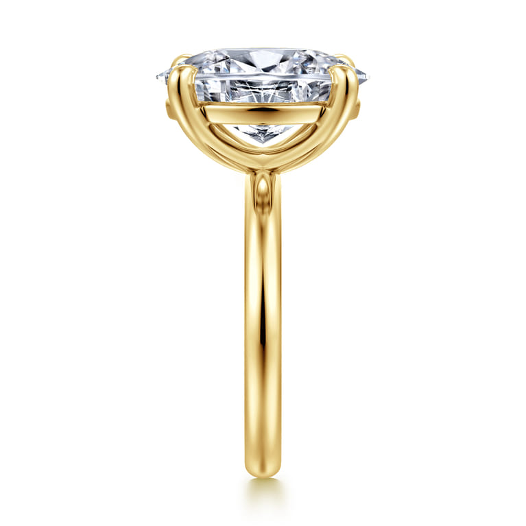 Unite - 14K Yellow Gold Oval Solitaire Diamond Engagement Ring - Shot 4