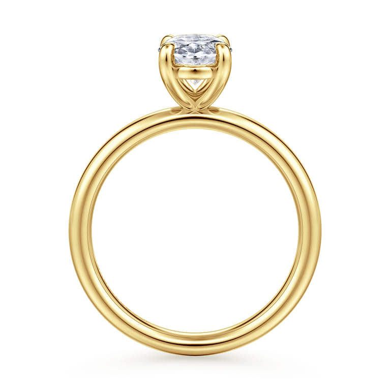 Unite - 14K Yellow Gold Oval Solitaire Diamond Engagement Ring - Shot 2