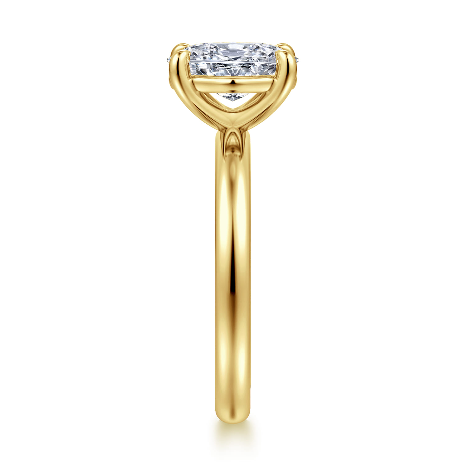 Unite - 14K Yellow Gold Oval Solitaire Diamond Engagement Ring - Shot 4
