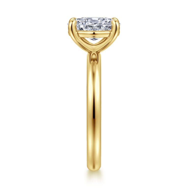 Unite - 14K Yellow Gold Oval Solitaire Diamond Engagement Ring - Shot 4