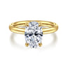 Unite - 14K Yellow Gold Oval Solitaire Diamond Engagement Ring