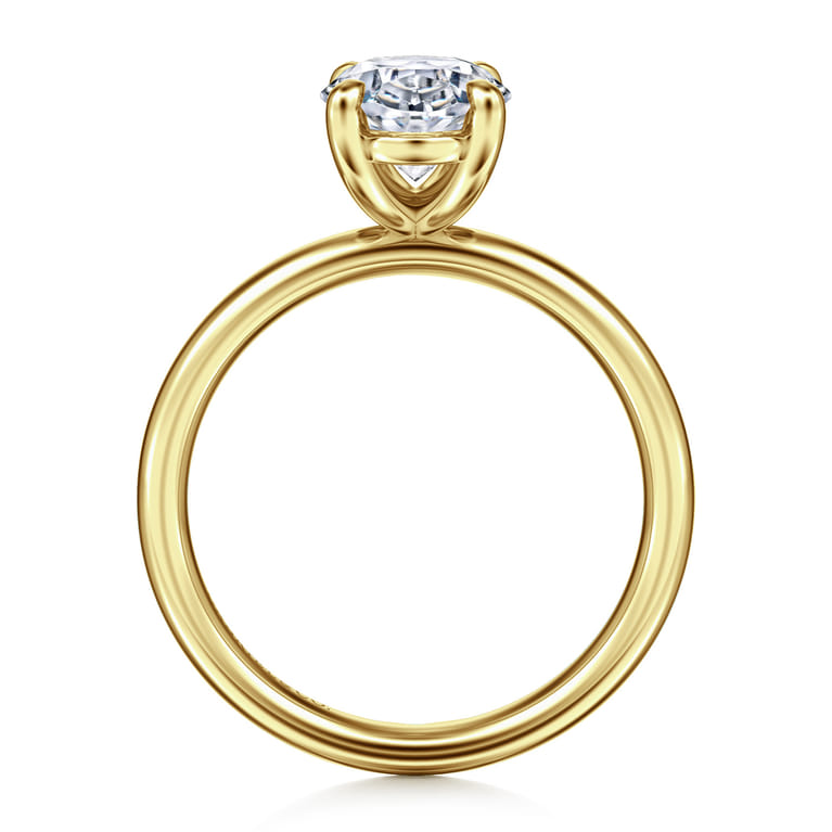 Unite - 14K Yellow Gold Oval Solitaire Diamond Engagement Ring - Shot 2