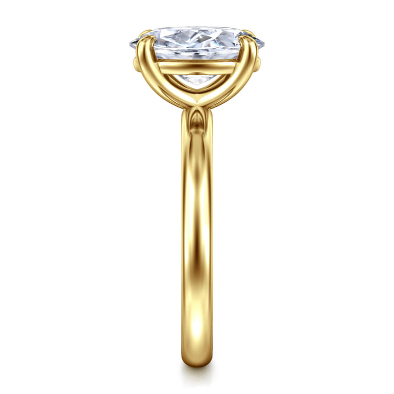 Unite - 14K Yellow Gold Oval Solitaire Diamond Engagement Ring - Shot 4