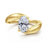 Bettie - 14K Yellow Gold Bypass Oval Diamond Engagement Ring