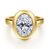 Pauline - 14K Yellow Gold Bezel Set Oval Diamond Engagement Ring