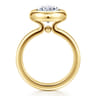 Pauline - 14K Yellow Gold Bezel Set Oval Diamond Engagement Ring