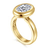 Pauline - 14K Yellow Gold Bezel Set Oval Diamond Engagement Ring