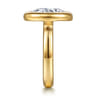 Pauline - 14K Yellow Gold Bezel Set Oval Diamond Engagement Ring