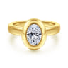 Pauline - 14K Yellow Gold Bezel Set Oval Diamond Engagement Ring