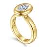 Pauline - 14K Yellow Gold Bezel Set Oval Diamond Engagement Ring