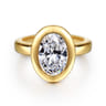 Pauline - 14K Yellow Gold Bezel Set Oval Diamond Engagement Ring