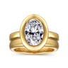 Pauline - 14K Yellow Gold Bezel Set Oval Diamond Engagement Ring