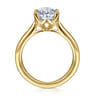 Nola - 14K Yellow Gold Oval Lotus Diamond Engagement Ring