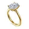 Nola - 14K Yellow Gold Oval Lotus Diamond Engagement Ring