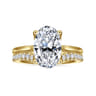 Nola - 14K Yellow Gold Oval Lotus Diamond Engagement Ring