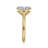 Nola - 14K Yellow Gold Oval Lotus Diamond Engagement Ring