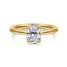 Nola - 14K Yellow Gold Oval Lotus Diamond Engagement Ring
