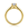 Nola - 14K Yellow Gold Oval Lotus Diamond Engagement Ring