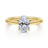 Nola - 14K Yellow Gold Oval Lotus Diamond Engagement Ring
