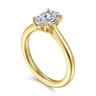Nola - 14K Yellow Gold Oval Lotus Diamond Engagement Ring