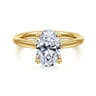 Nola - 14K Yellow Gold Oval Lotus Diamond Engagement Ring