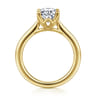 Nola - 14K Yellow Gold Oval Lotus Diamond Engagement Ring