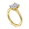 Nola - 14K Yellow Gold Oval Lotus Diamond Engagement Ring
