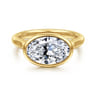 Irene - 14K Yellow Gold East West Bezel Set Oval Diamond Engagement Ring