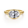 Irene - 14K Yellow Gold East West Bezel Set Oval Diamond Engagement Ring