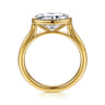 Irene - 14K Yellow Gold East West Bezel Set Oval Diamond Engagement Ring