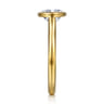 Irene - 14K Yellow Gold East West Bezel Set Oval Diamond Engagement Ring
