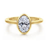 Brooke - 14K Yellow Gold Oval Cut Bezel Set Solitaire Diamond Engagement Ring