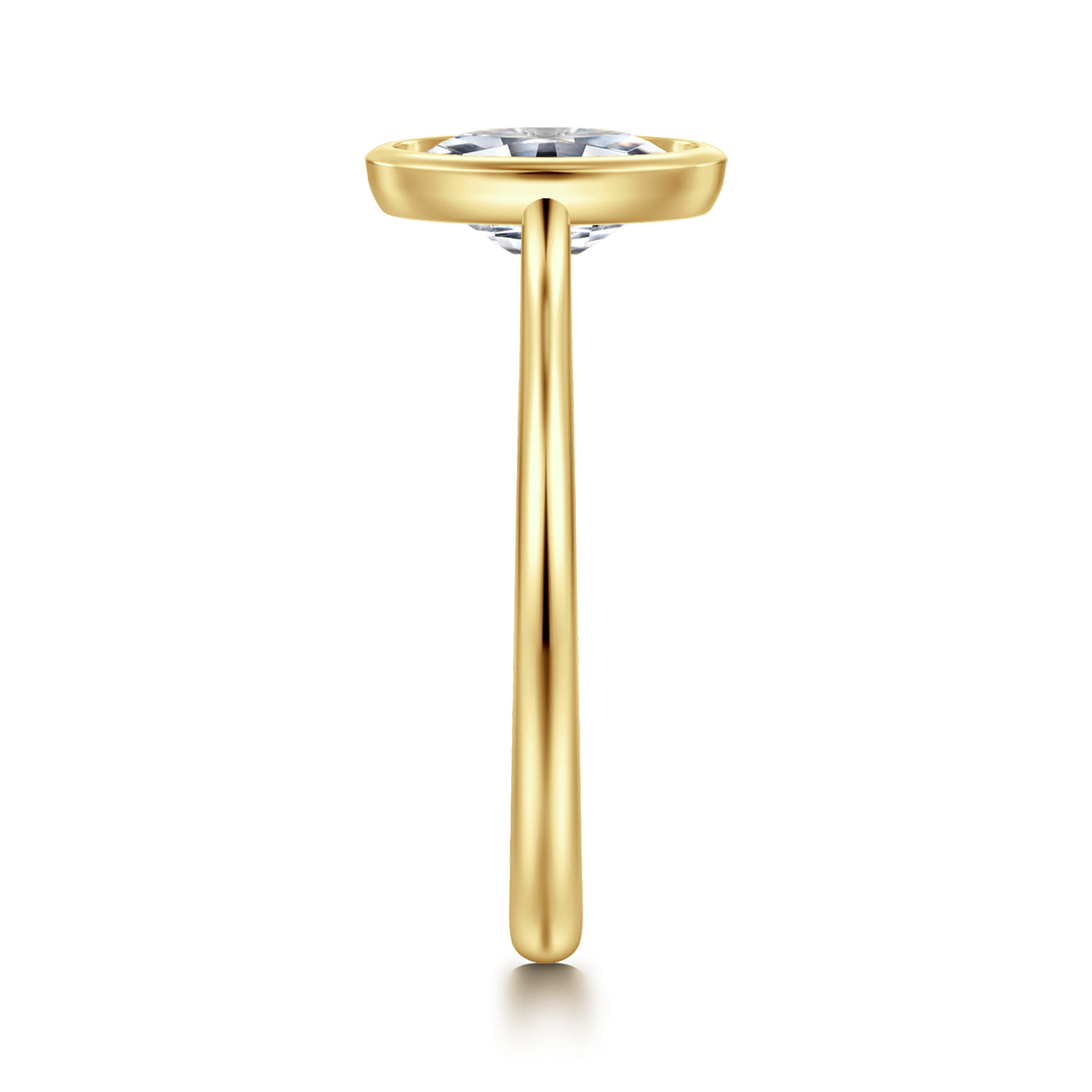 Brooke - 14K Yellow Gold Oval Cut Bezel Set Solitaire Diamond Engagement Ring - Shot 4