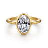 Brooke - 14K Yellow Gold Oval Cut Bezel Set Solitaire Diamond Engagement Ring