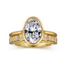 Brooke - 14K Yellow Gold Oval Cut Bezel Set Solitaire Diamond Engagement Ring