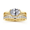 Bara - 14K Yellow Gold Half Bezel East West Oval Diamond Engagement Ring