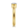 Bara - 14K Yellow Gold Half Bezel East West Oval Diamond Engagement Ring