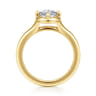 Elsa - 14K Yellow Gold Compass Bezel Prong Oval Solitaire Diamond Engagement Ring