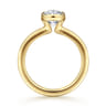Bethanne - 14K Yellow Gold Half Bezel Oval Solitaire Diamond Engagement Ring