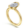 Bethanne - 14K Yellow Gold Half Bezel Oval Solitaire Diamond Engagement Ring